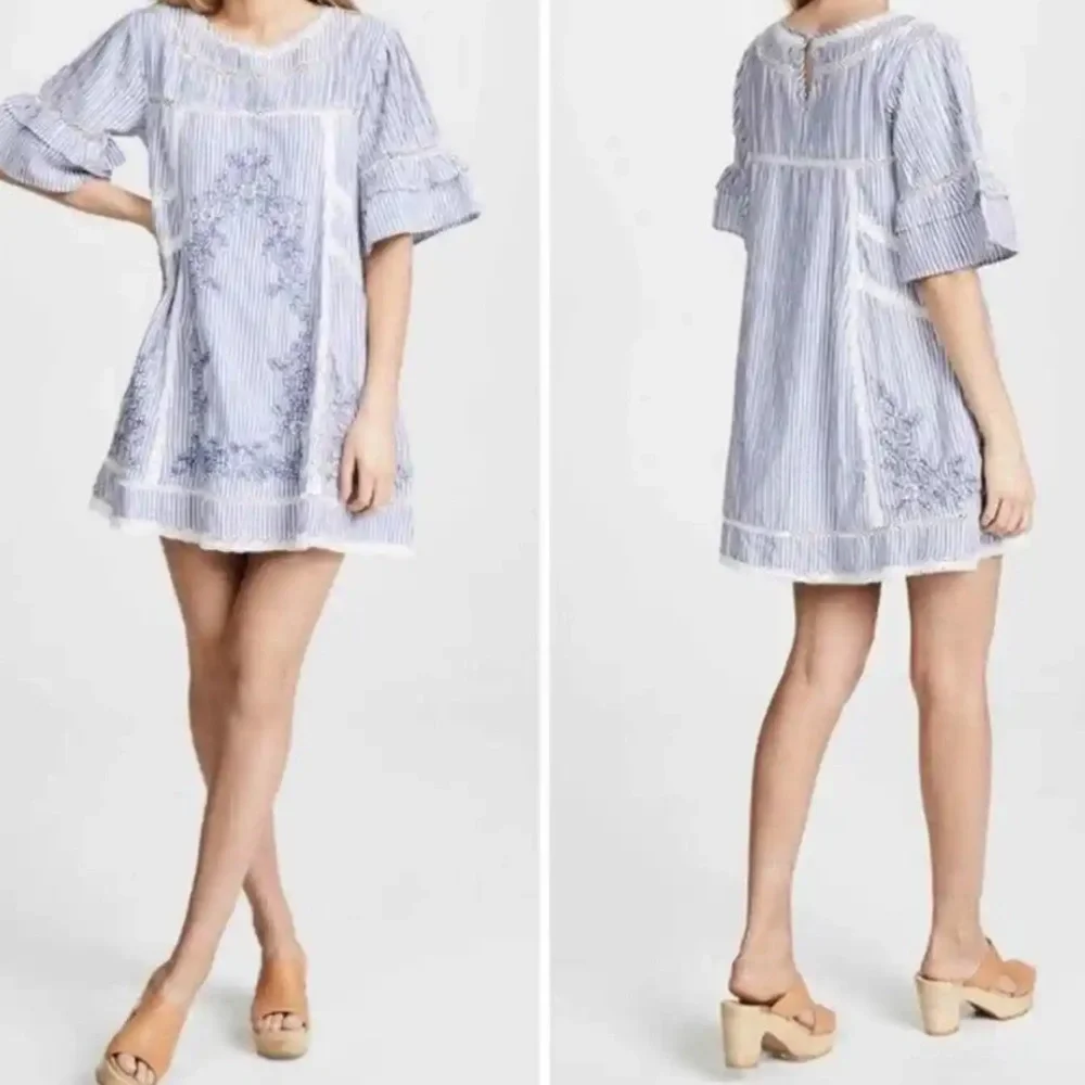 Free People Sunny Day Boho casual dress Gingham plaid cotton dress Sz S‎